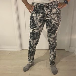 Palm frond skinny trousers